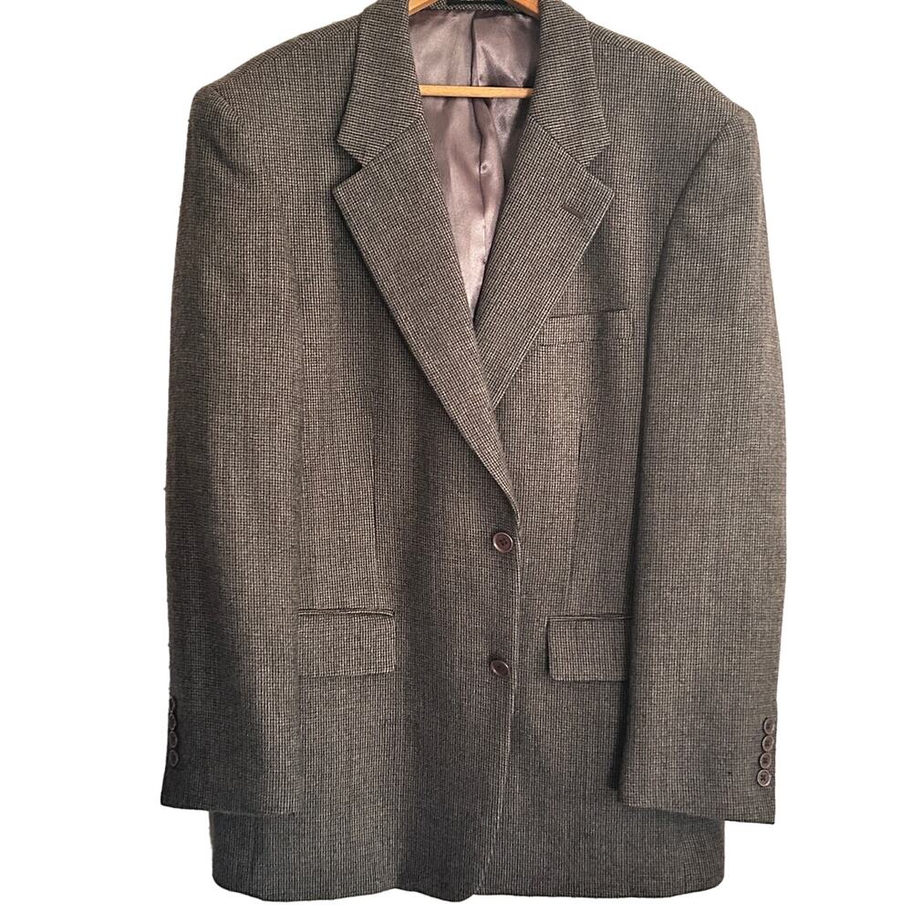 Woolrich Mens Tweed Sport Coat 42 42R Plaid Jacket Blazer Wool Brown Tan